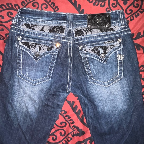 Dark Washed Miss Me Jeans - Picture 3 of 4